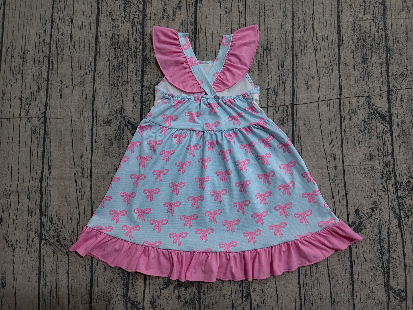 Baby Girls Flutter Sleeve Mama's Girl Bows Ruffle Knee length Dresses