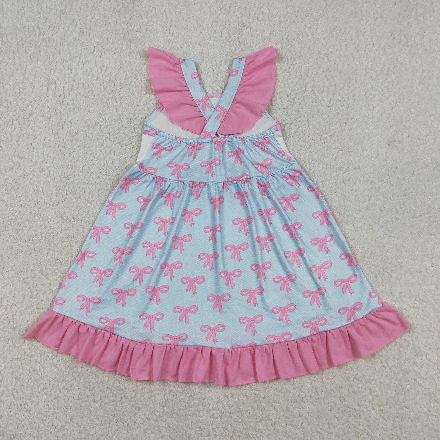 Baby Girls Flutter Sleeve Mama's Girl Bows Ruffle Knee length Dresses