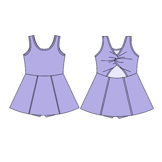 Baby Girls Lavender Sleeveless Yoga Active Shorts Knee Length Dresses Preorder