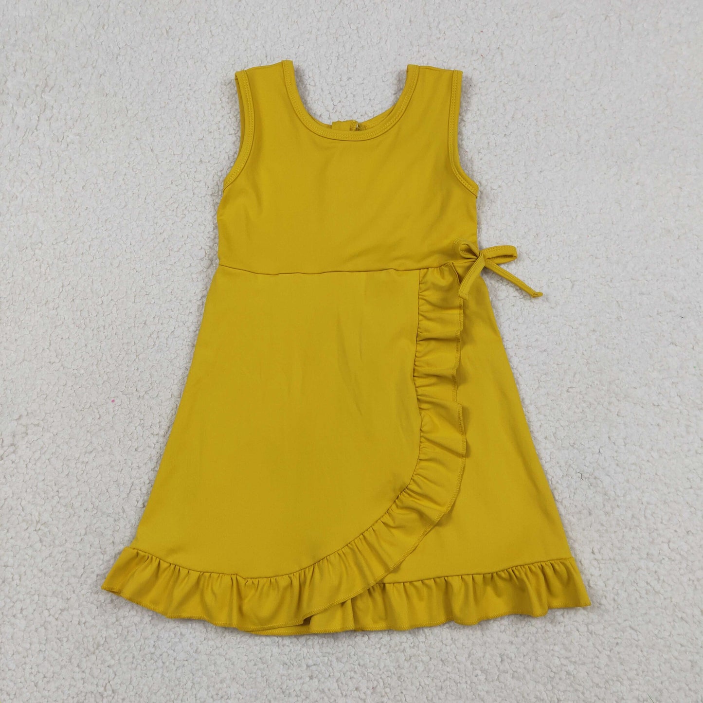 Sibling Baby Girls Sleeveless Yoga Active Shorts Ruffle Knee Length Dresses