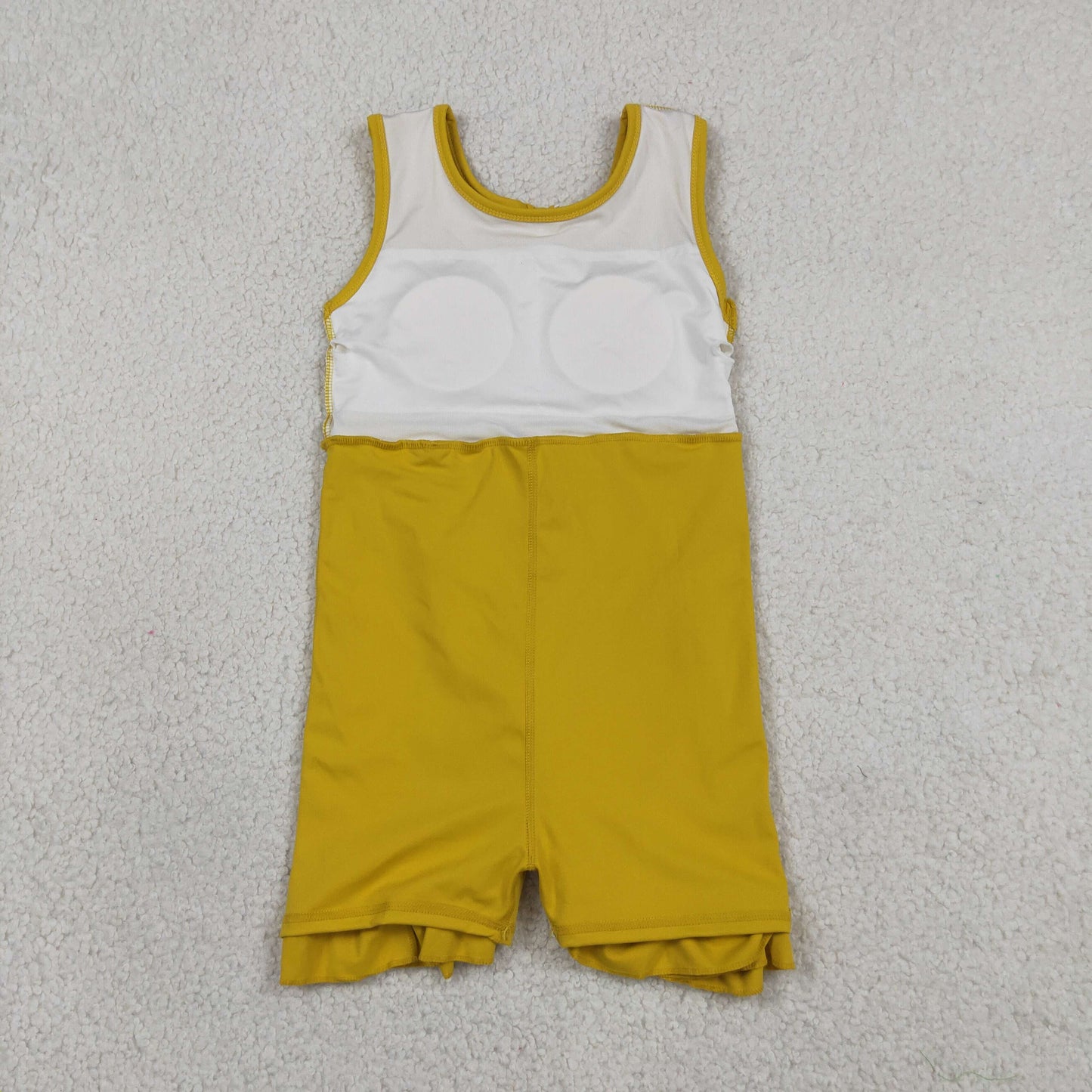 Baby Girls Yellow Sleeveless Yoga Active Shorts Ruffle Knee Length Dresses