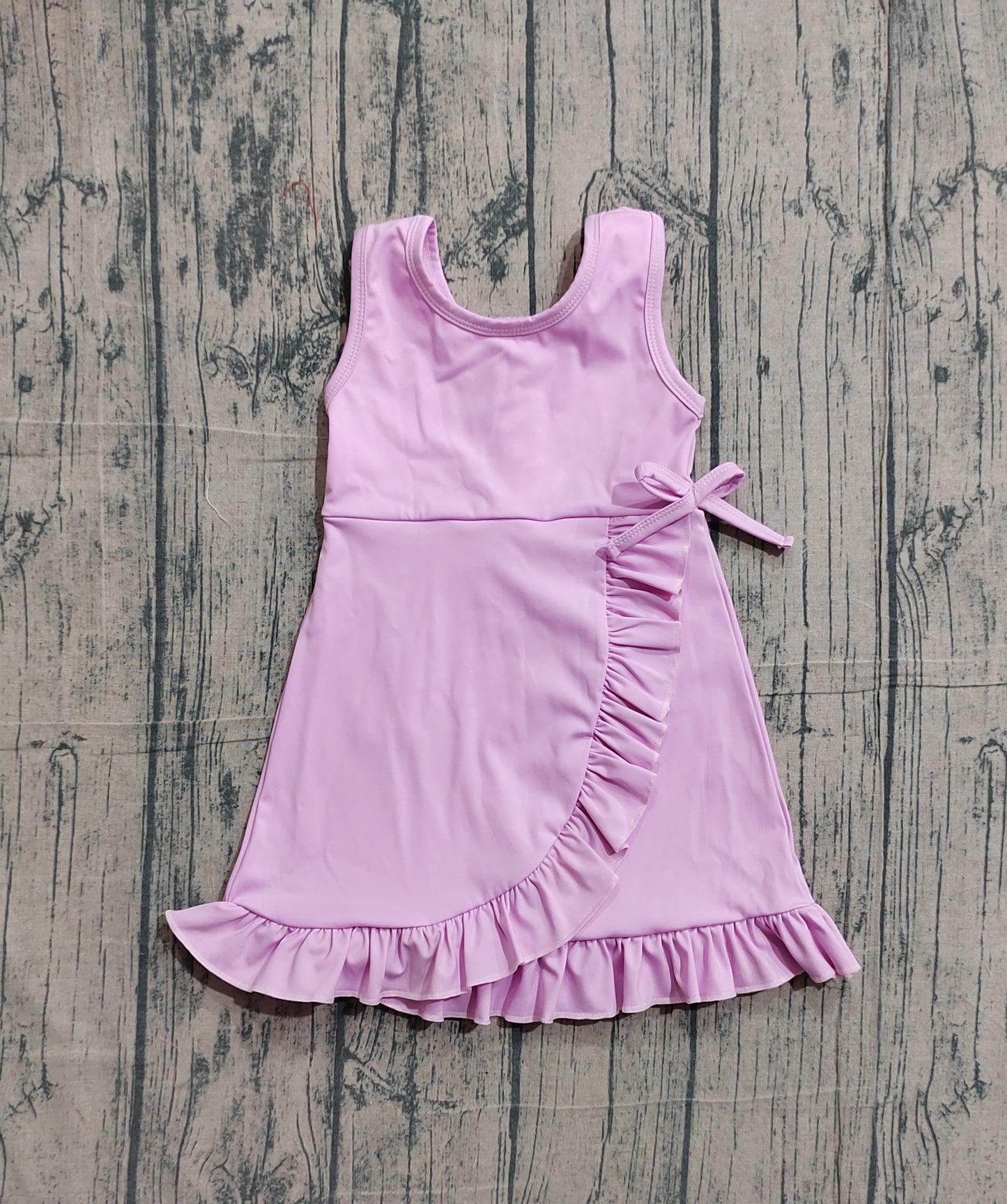 Baby Girls Pink Sleeveless Yoga Active Shorts Ruffle Knee Length Dresses