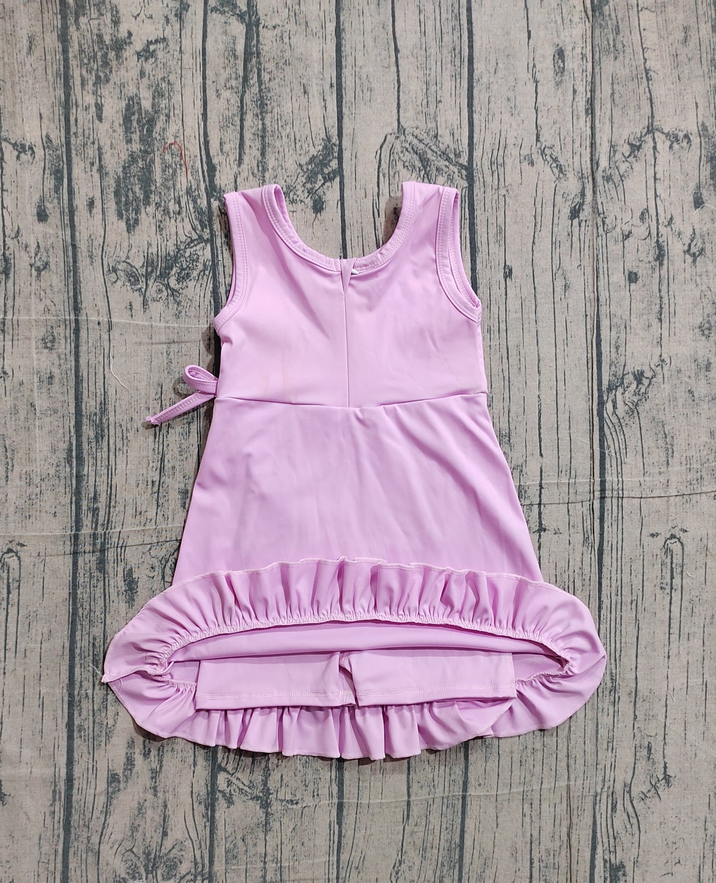 Baby Girls Pink Sleeveless Yoga Active Shorts Ruffle Knee Length Dresses