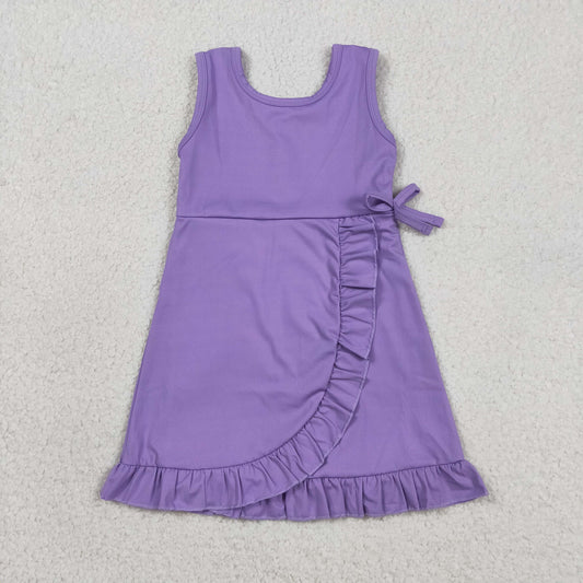 Sibling Baby Girls Sleeveless Yoga Active Shorts Ruffle Knee Length Dresses