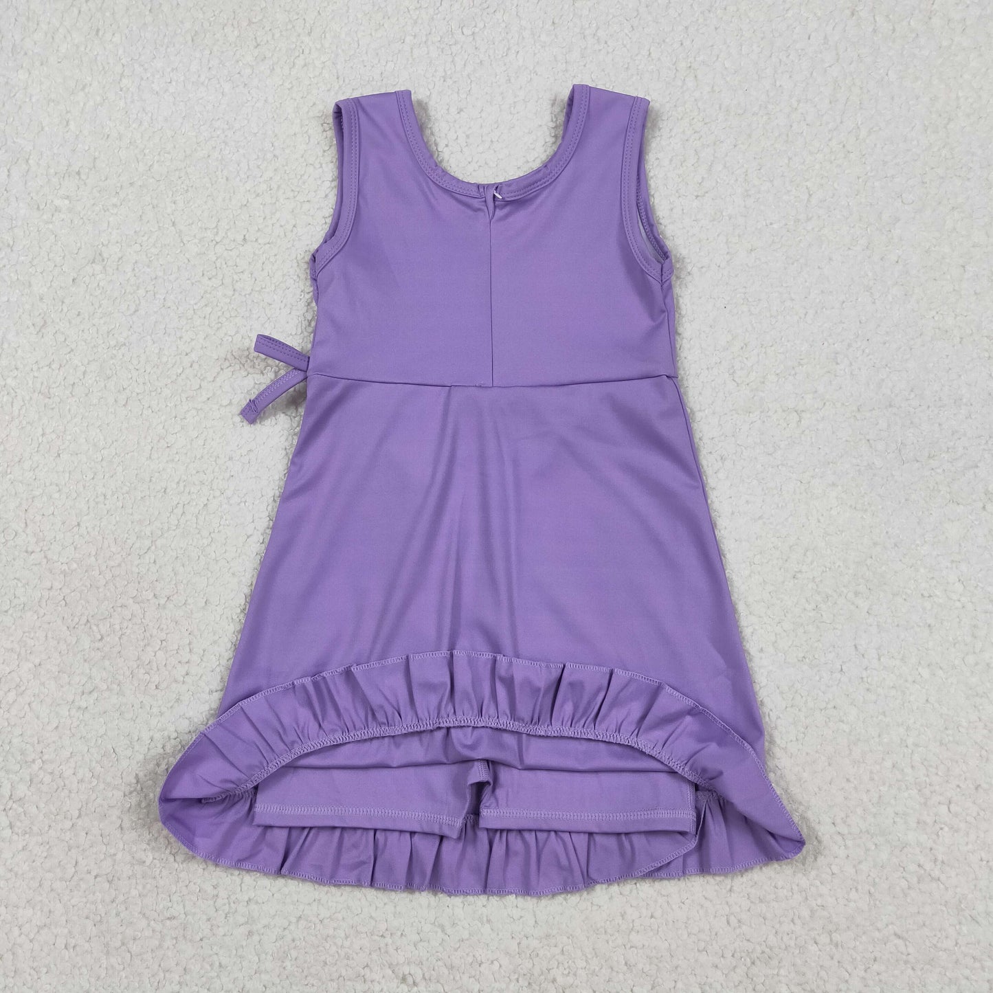 Sibling Baby Girls Sleeveless Yoga Active Shorts Ruffle Knee Length Dresses
