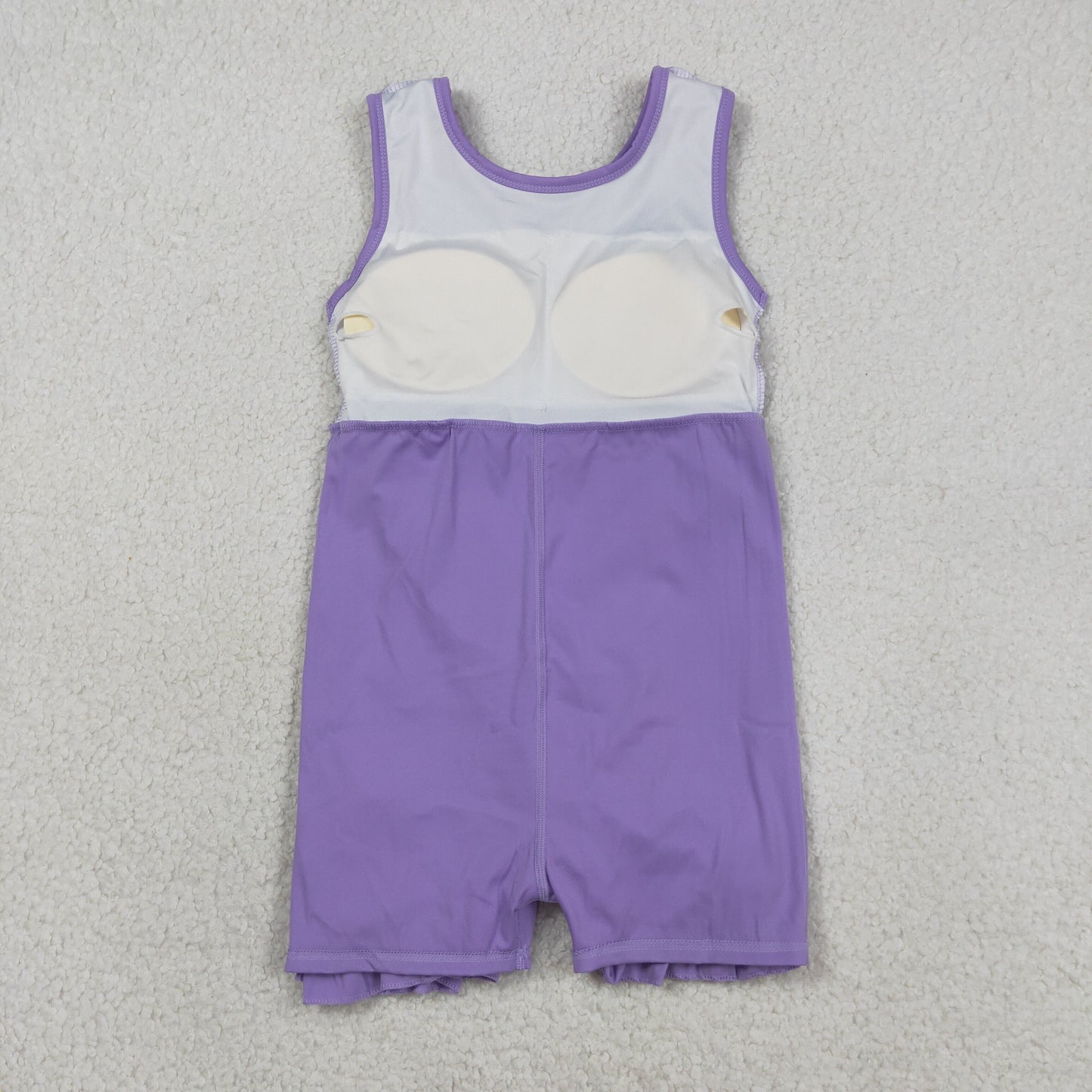 Baby Girls Purple Sleeveless Yoga Active Ruffle Shorts Knee Length Dresses
