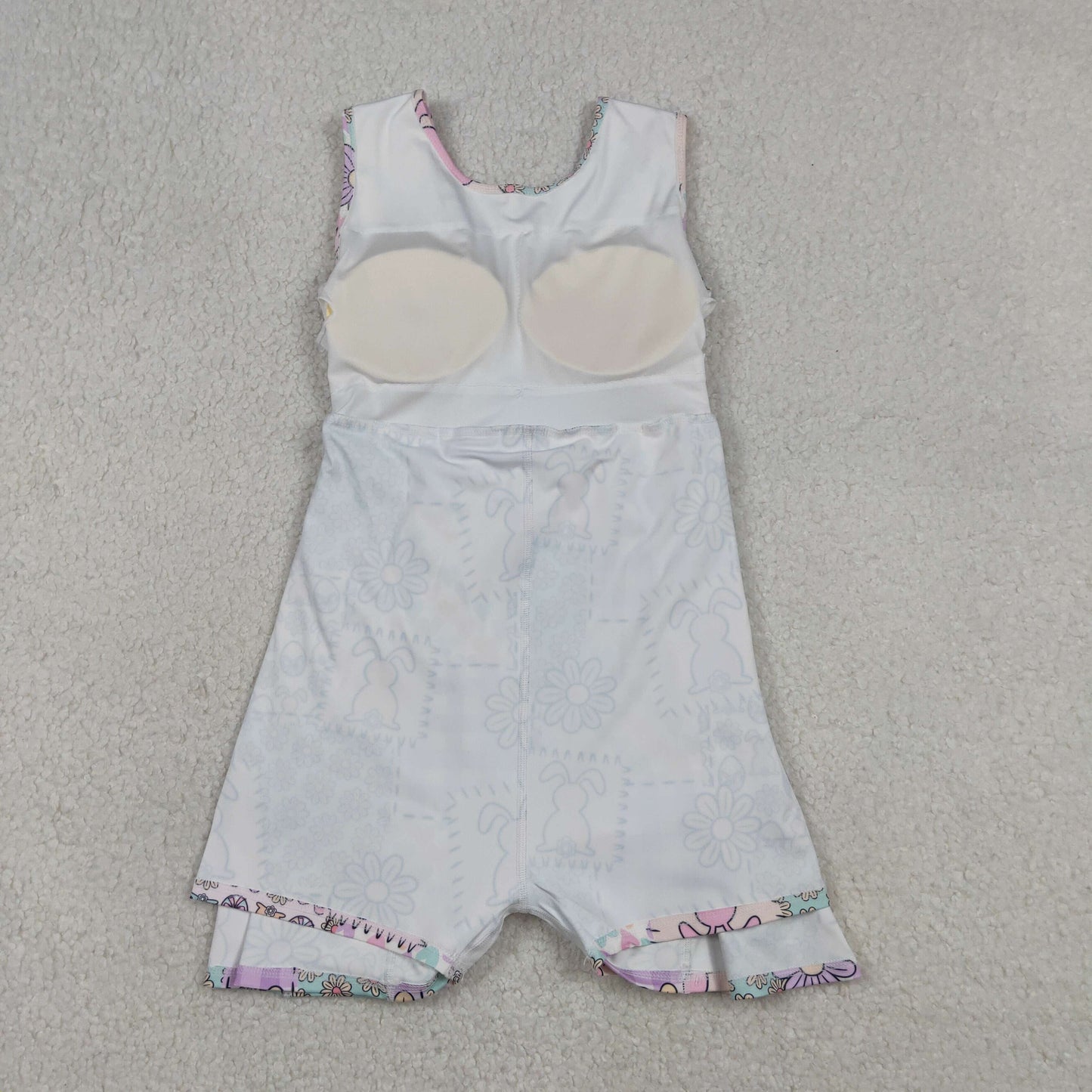 Baby Girls Rabbits Flowers Checked Easter Yoga Active Shorts Knee Length Dresses