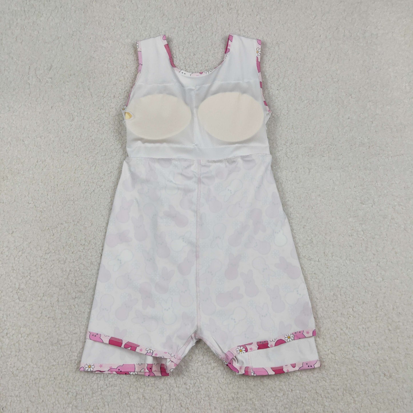 Baby Girls Pink Rabbits Daisy Easter Yoga Active Shorts Knee Length Dresses
