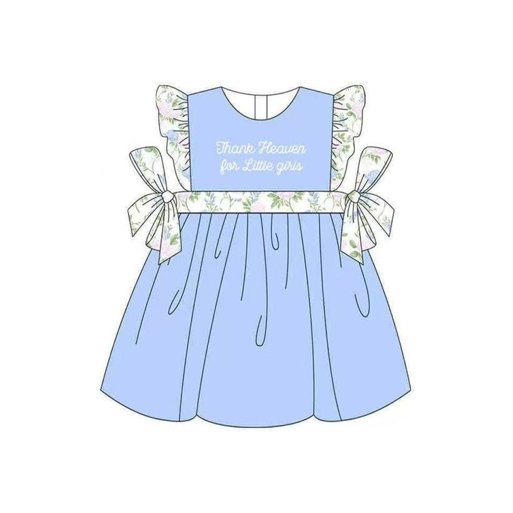 Baby Girls Thank Heaven Little Girl Bows Knee Length Dresses Preorder