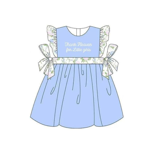Baby Girls Thank Heaven Little Girl Bows Knee Length Dresses Preorder