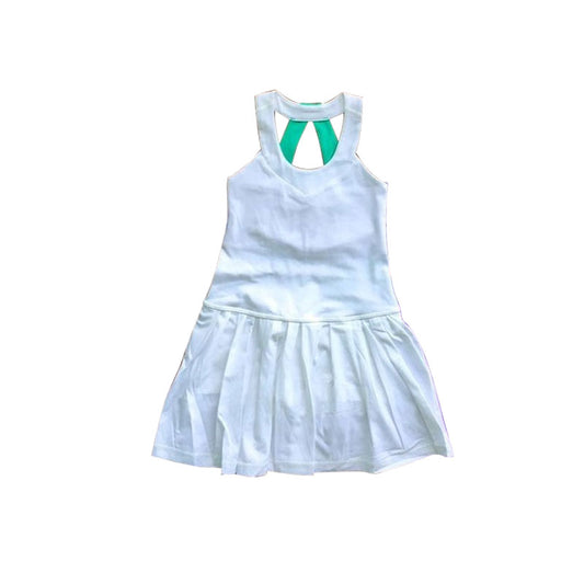 Baby Girls Sleeveless Light Blue Yoga Shorts Knee Length Dresses Preorder