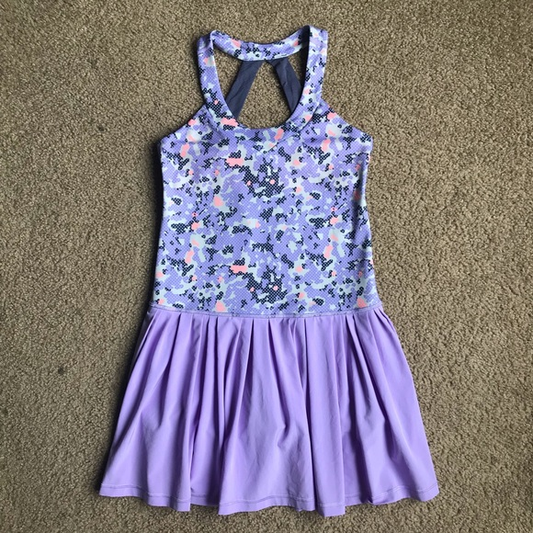 Baby Girls Sleeveless Lavender Floral Yoga Shorts Knee Length Dresses Preorder