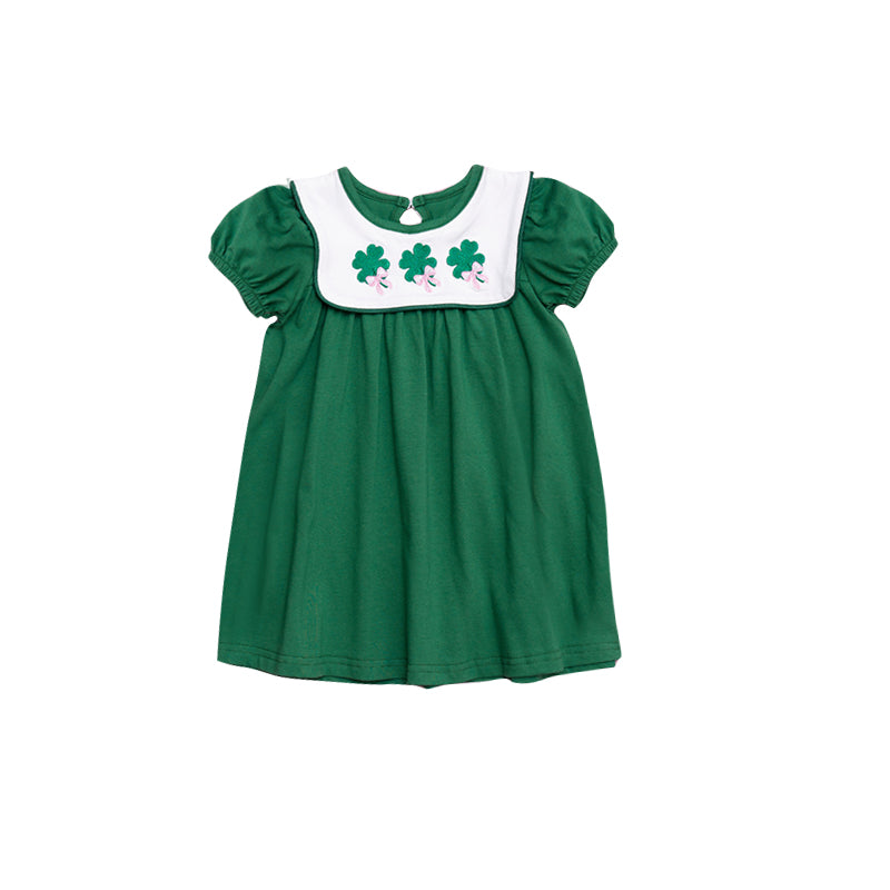 Baby Girls Bows Clovers St Patrick Knee Length Dresses Preorder