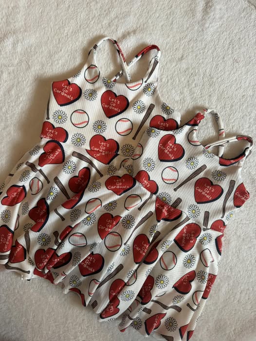Baby Girls Baseballs Hearts Daisy Team Yoga Shorts Knee Length Dresses Preorder