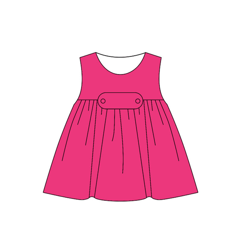 Baby Girls Hot Pink Sleeveless Knee Length Dresses Preorder