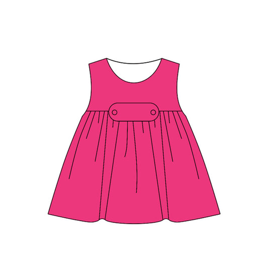 Baby Girls Hot Pink Sleeveless Knee Length Dresses Preorder
