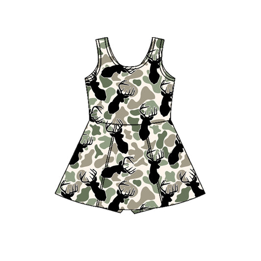 Baby Girls Sleeveless Deer Camo Hunting Shorts Knee length Dresses Preorder
