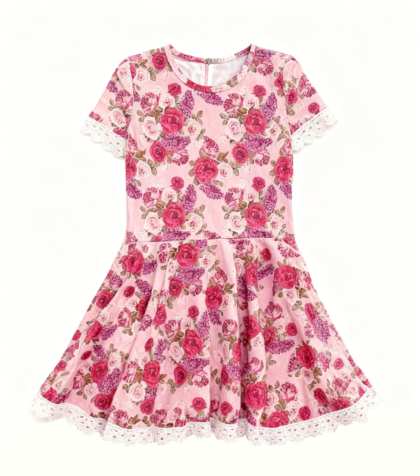 Baby Girls Flowers Ruffle Knee Length Dresses Preorder