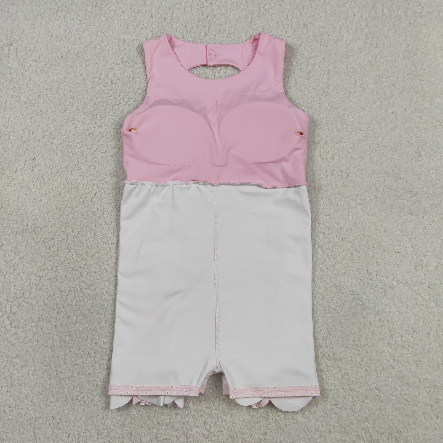 Sibling Baby Girls Bows Yoga Active Shorts Scallop Knee Length Dresses