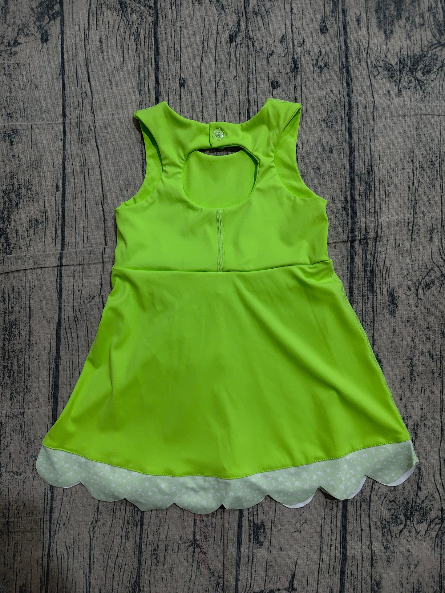 Baby Girls Light Green Sleeveless Yoga Active Shorts Bows Scallop Knee Length Dresses