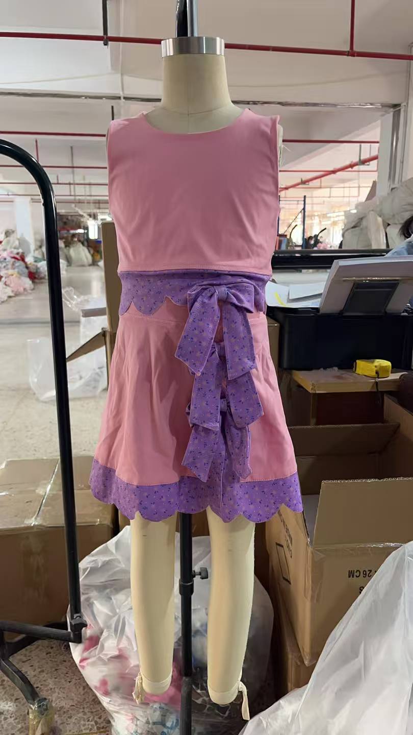 Baby Girls Pink Sleeveless Vest Top Bows Skirt Shorts Yoga Clothes Sets Preorder