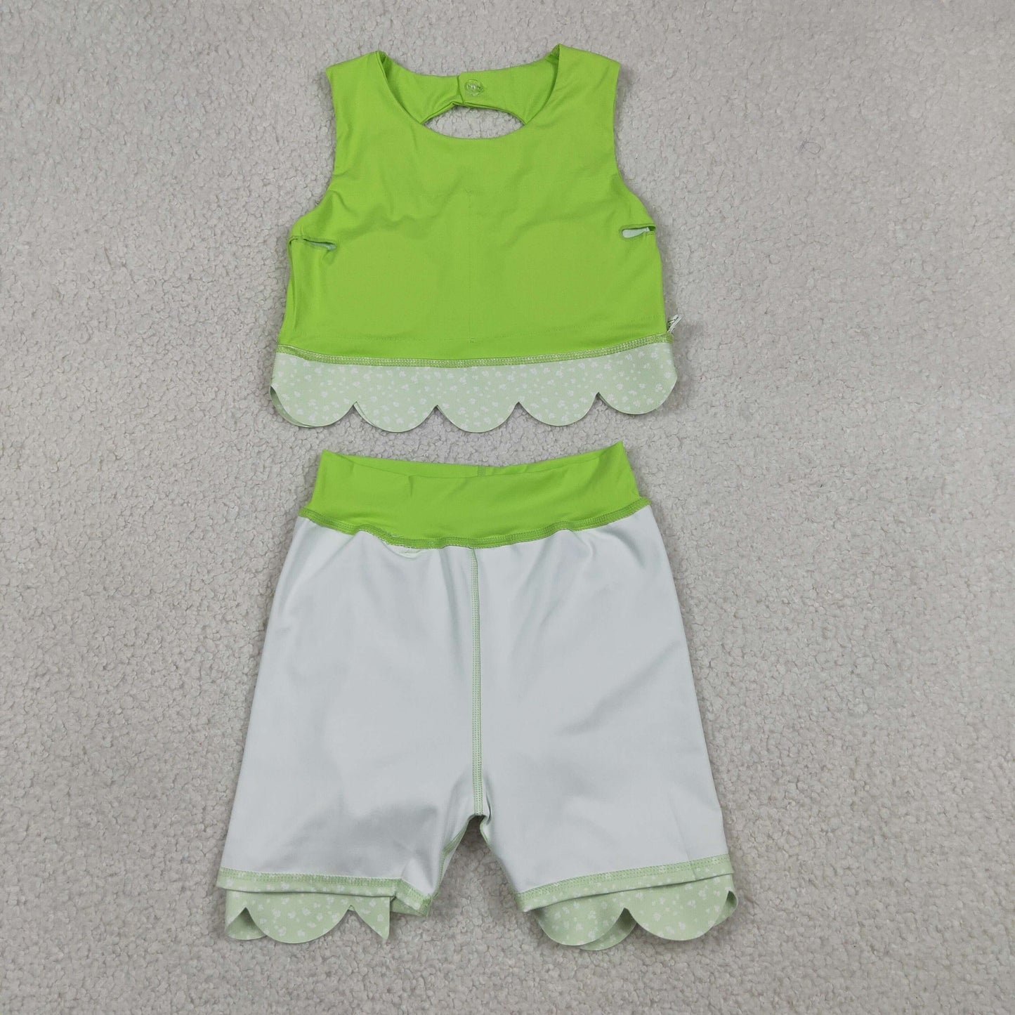 Sibling Baby Girls Sleeveless Vests Skirt Short Scallop Yoga Active Scallop Clothes Sets