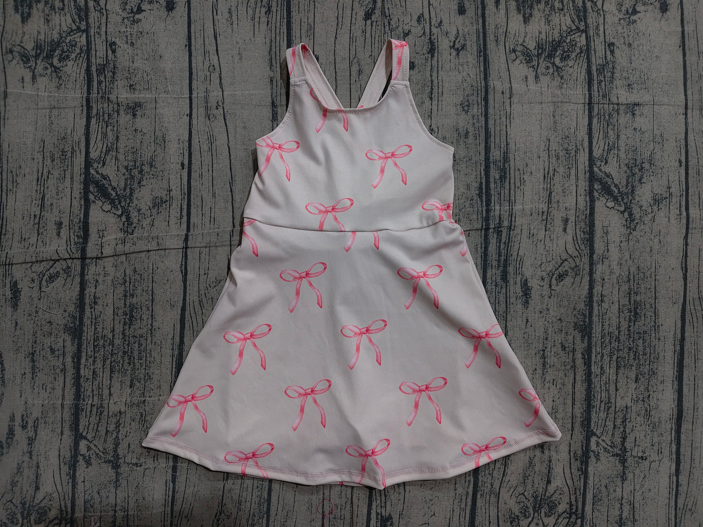 Baby Girls Strap Back Bows Yoga Active Shorts Knee Length Dresses