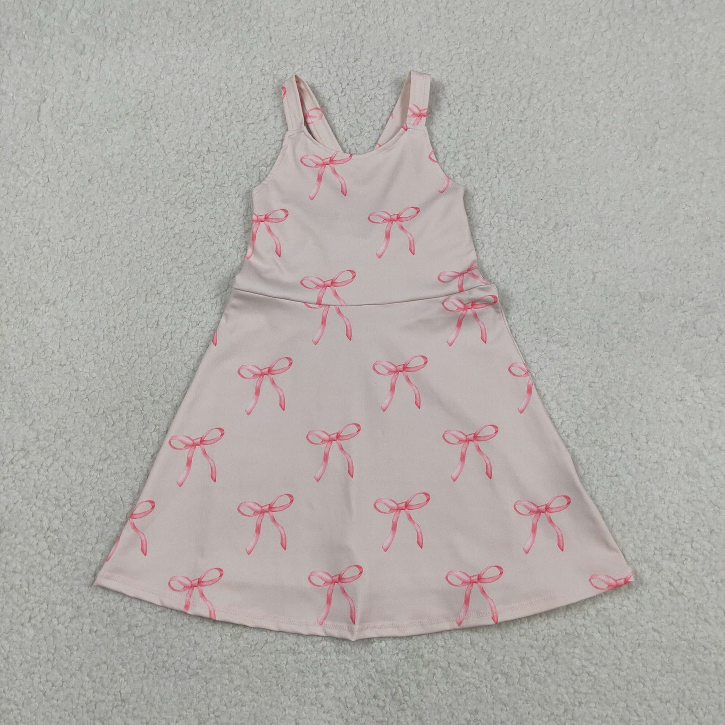 Baby Girls Strap Back Bows Yoga Active Shorts Knee Length Dresses