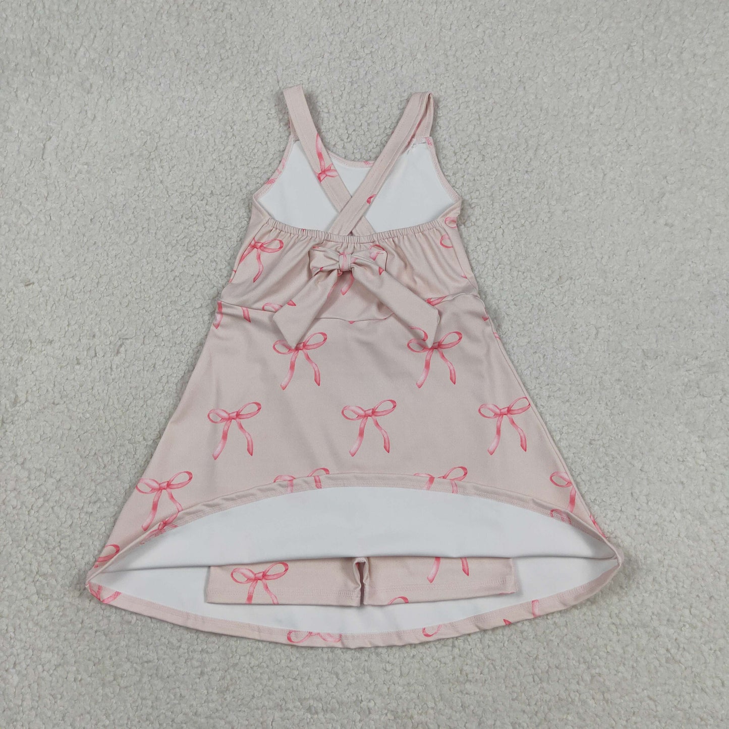 Baby Girls Strap Back Bows Yoga Active Shorts Knee Length Dresses
