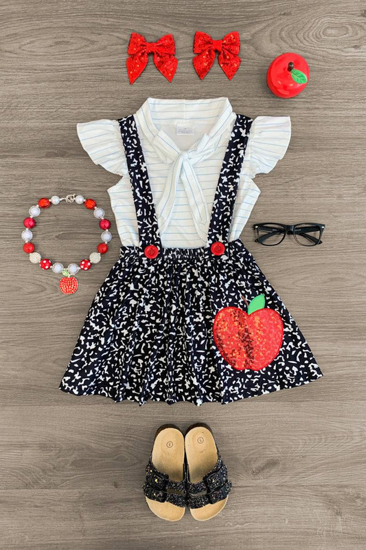 Baby Girls Stripe Shirts Skirt Dress Back to School 2 Piece Clothes Sets Preorder