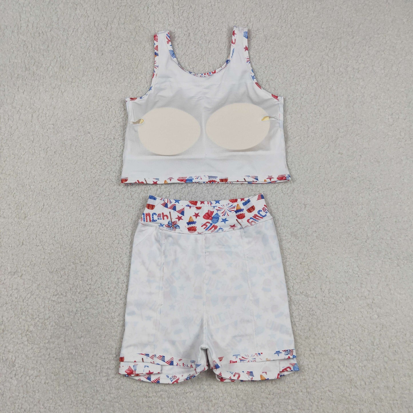 Baby Girls Bows Popsicle Stars Vest Skirt Shorts 4th of July Yoga Active Clothes Sets