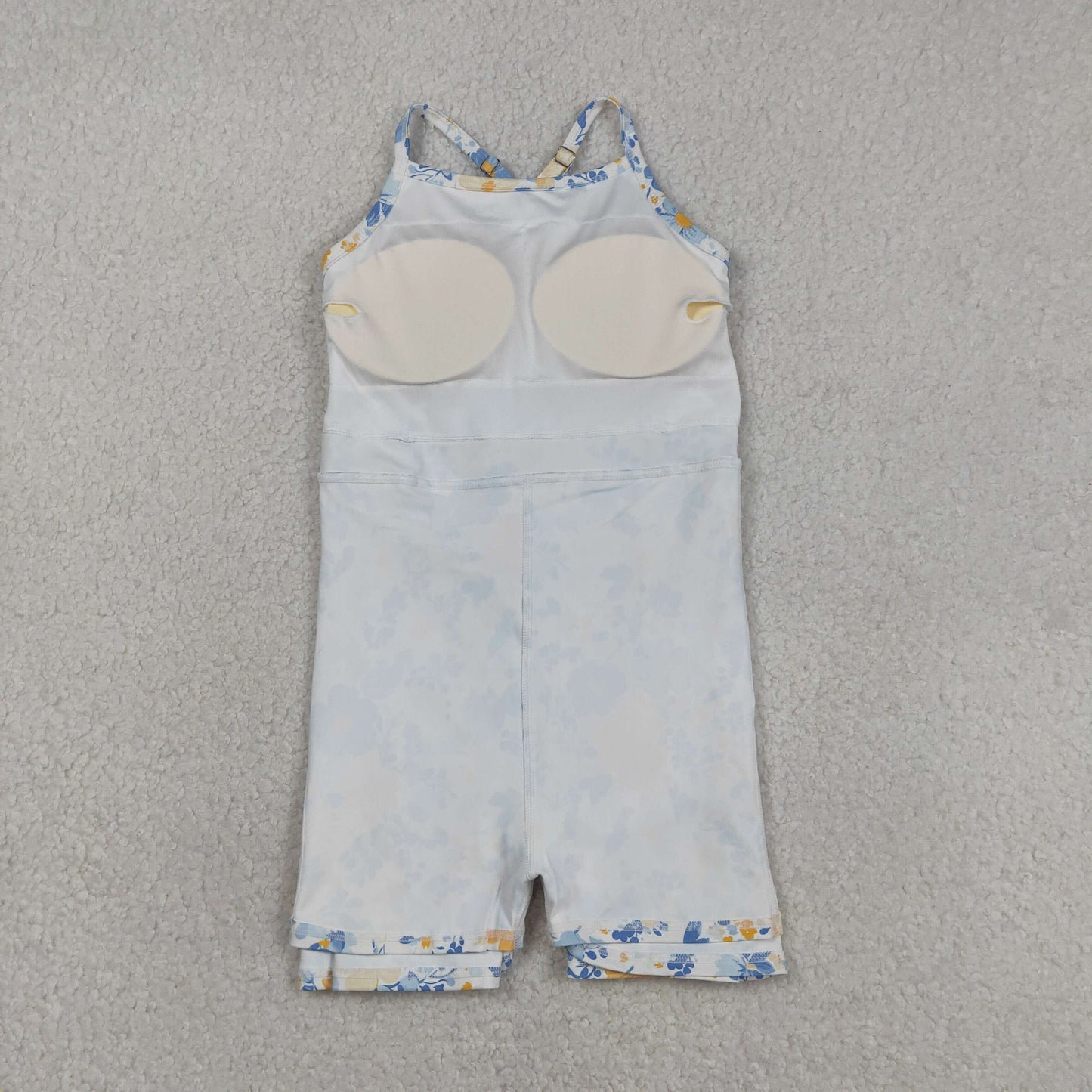 Baby Girls Strap Colorful Flowers Yoga Active Shorts Ruffle Knee Length Dress