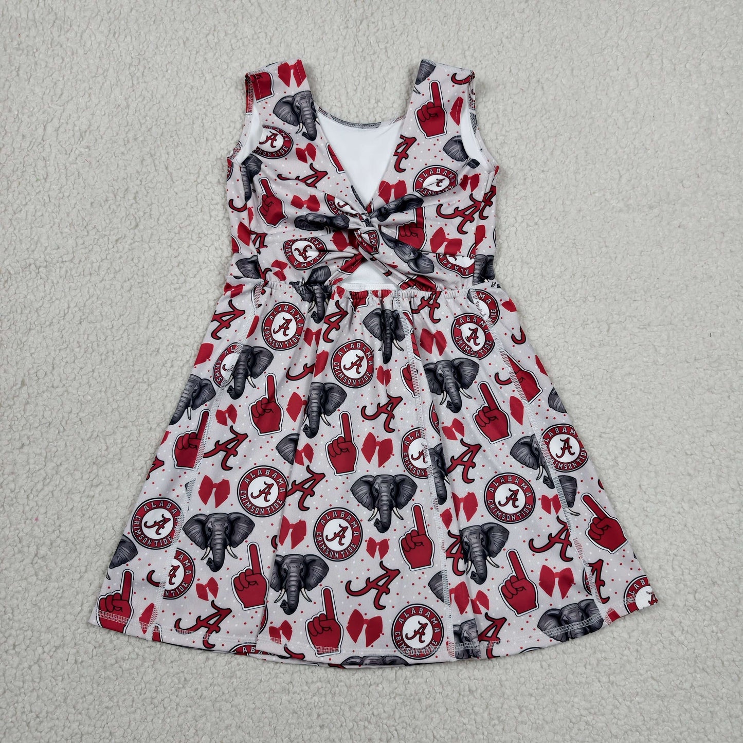 Sibling Baby Boys Girls Alabama Team Polo Shirt Butterfly Short Yoga Active Strap Knee Length Dresses