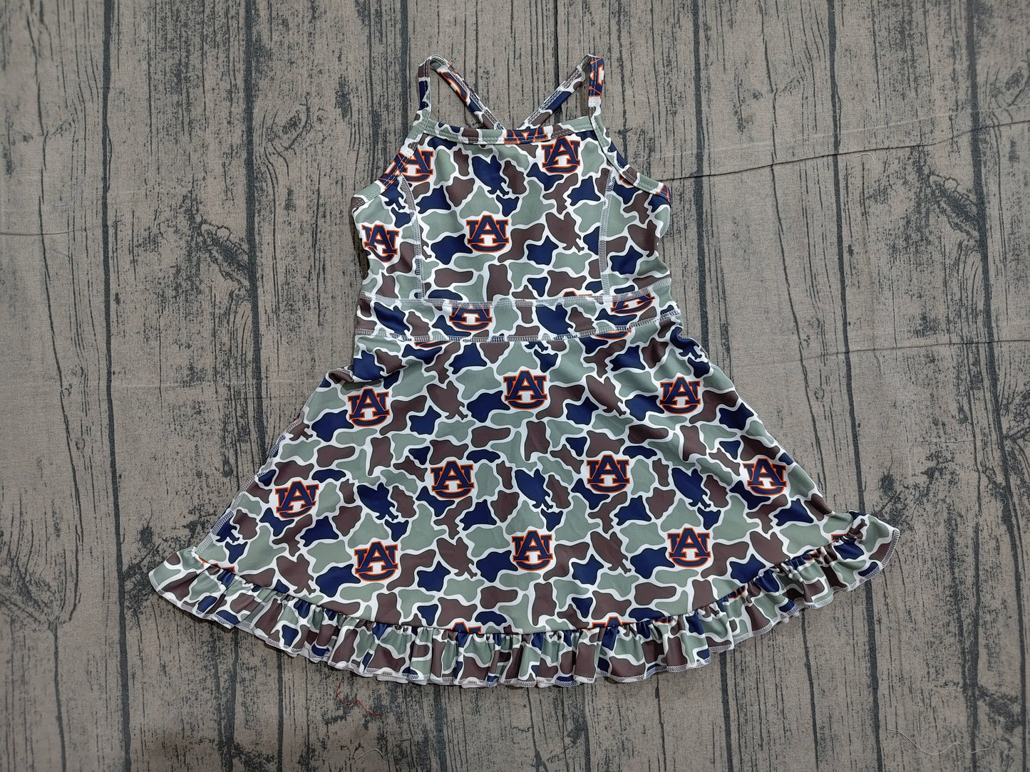 Baby Girls Strap Camo AU Team Yoga Active Shorts Ruffle Knee Length Dresses Preorder