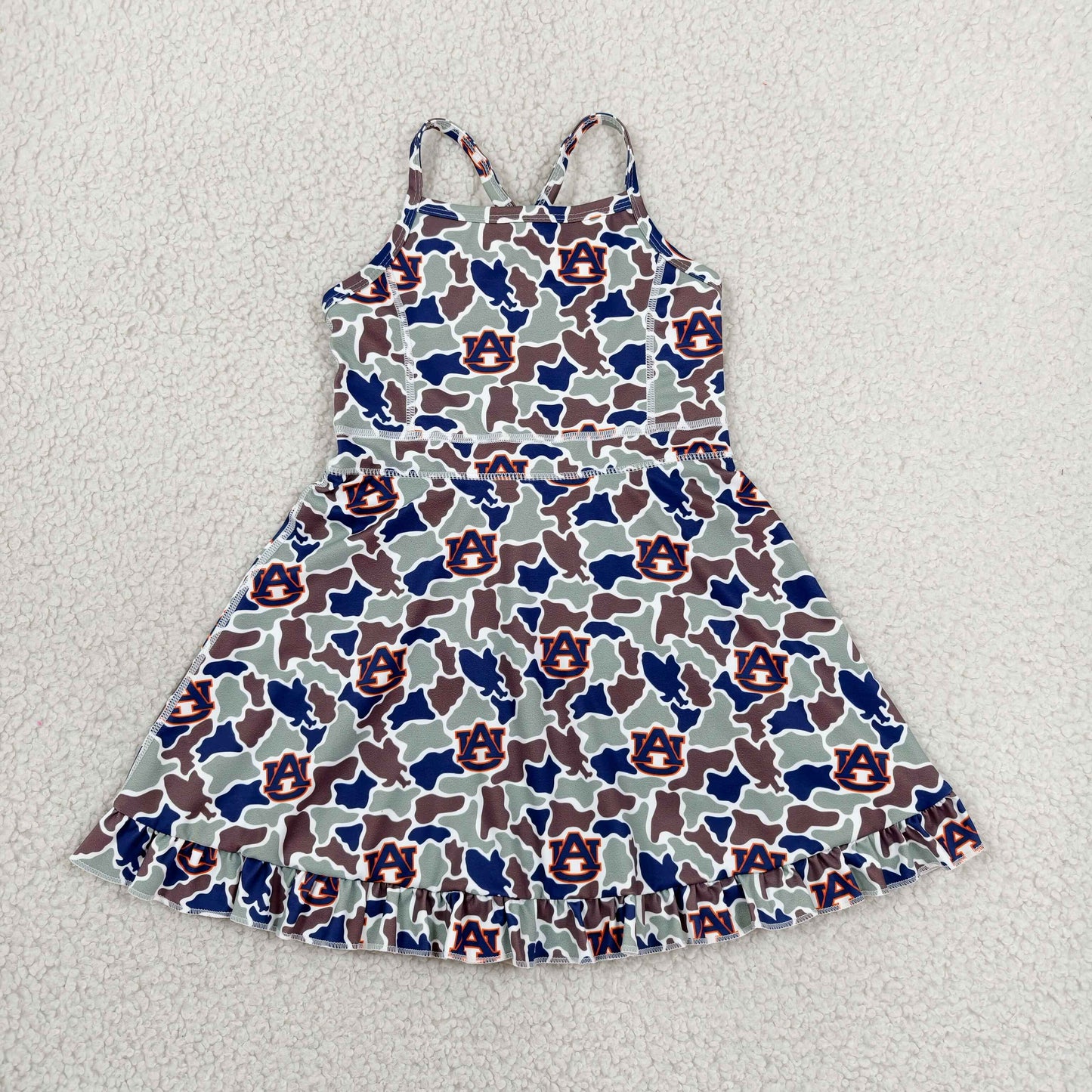 Sibling Baby Girls Strap Leopard Team Yoga Active Short Team Knee Length Dresses