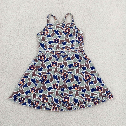 Baby Girls Strap Camo AU Team Yoga Active Shorts Ruffle Knee Length Dresses