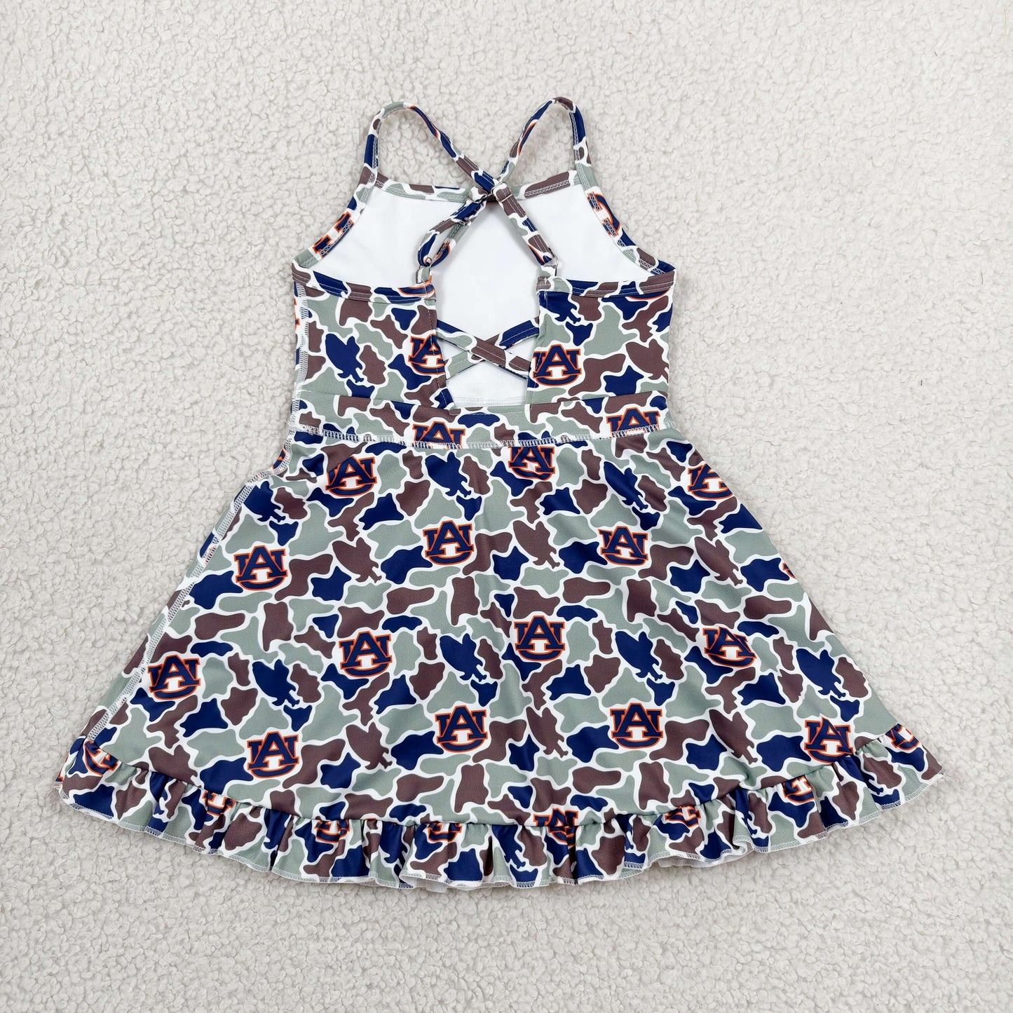 Sibling Baby Girls Strap Leopard Team Yoga Active Short Team Knee Length Dresses