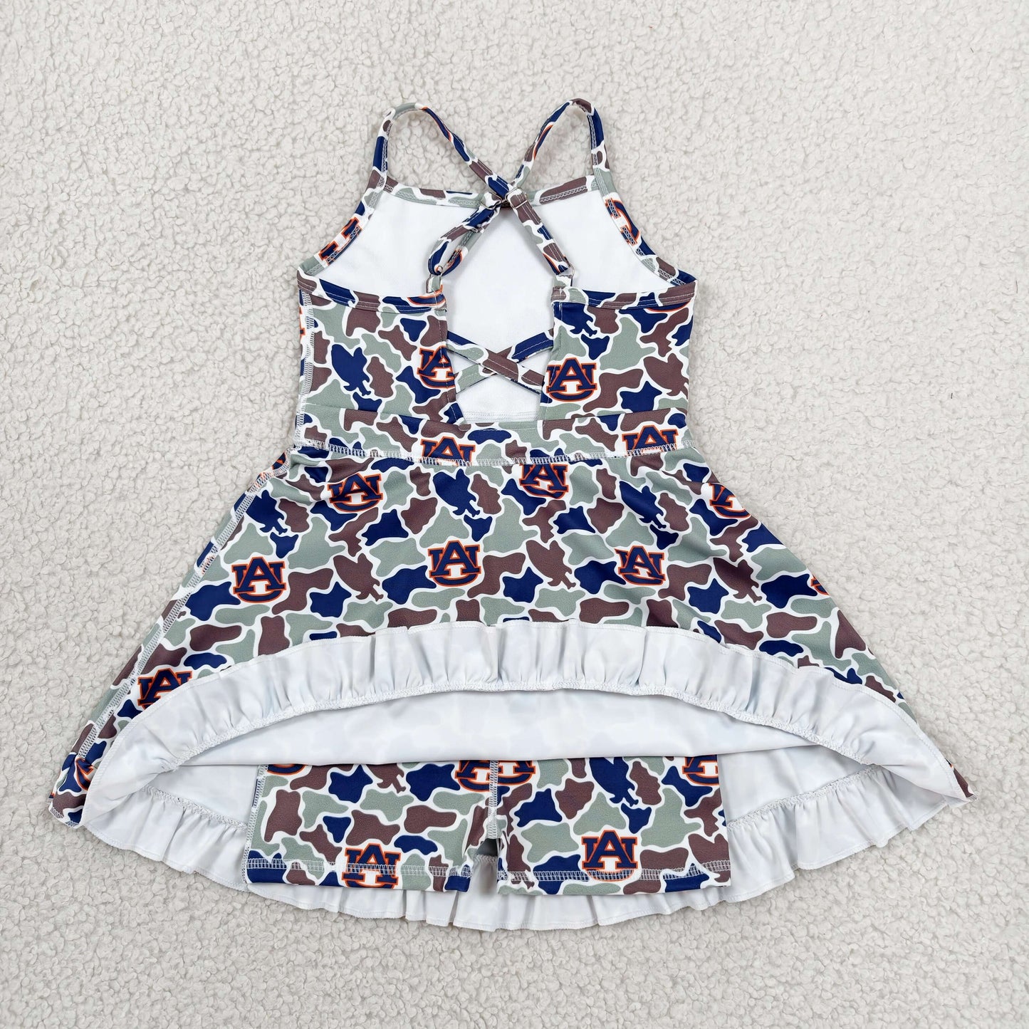 Sibling Baby Girls Strap Leopard Team Yoga Active Short Team Knee Length Dresses