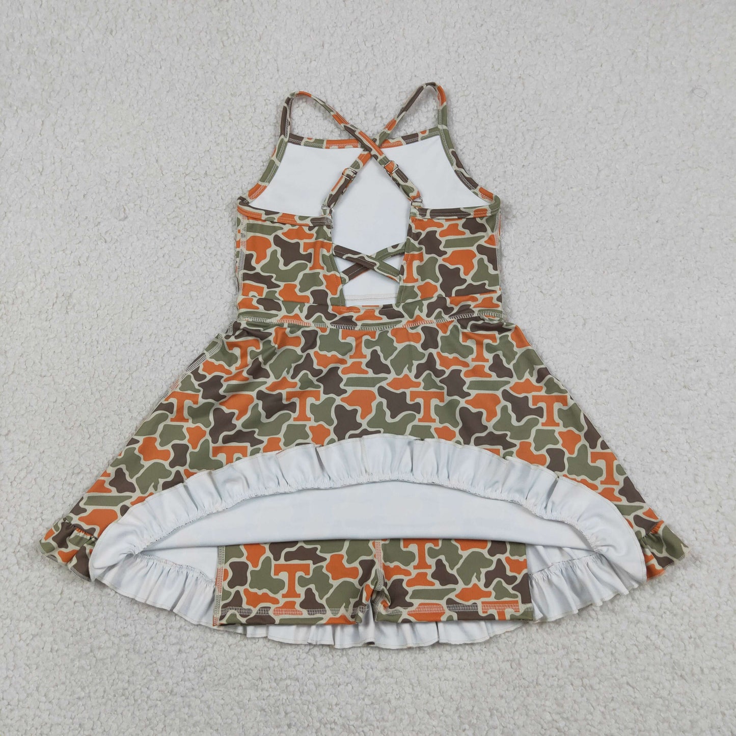 Sibling Baby Girls Strap Leopard Team Yoga Active Short Team Knee Length Dresses