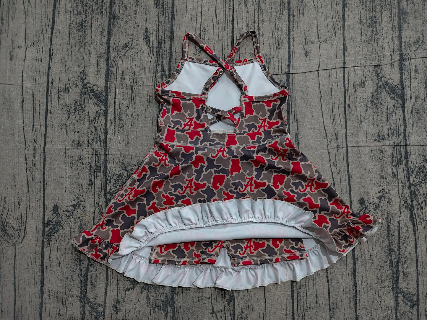 Baby Girls Strap Camo A Team Yoga Active Shorts Ruffle Knee Length Dresses
