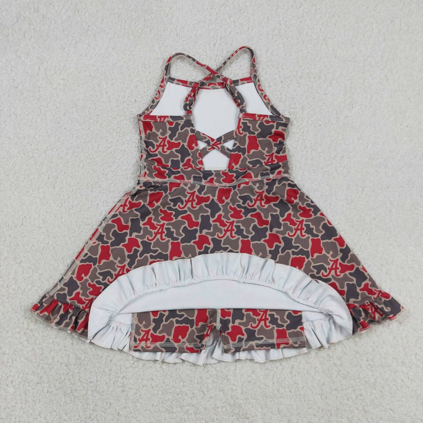 Baby Girls Strap Camo A Team Yoga Active Shorts Ruffle Knee Length Dresses