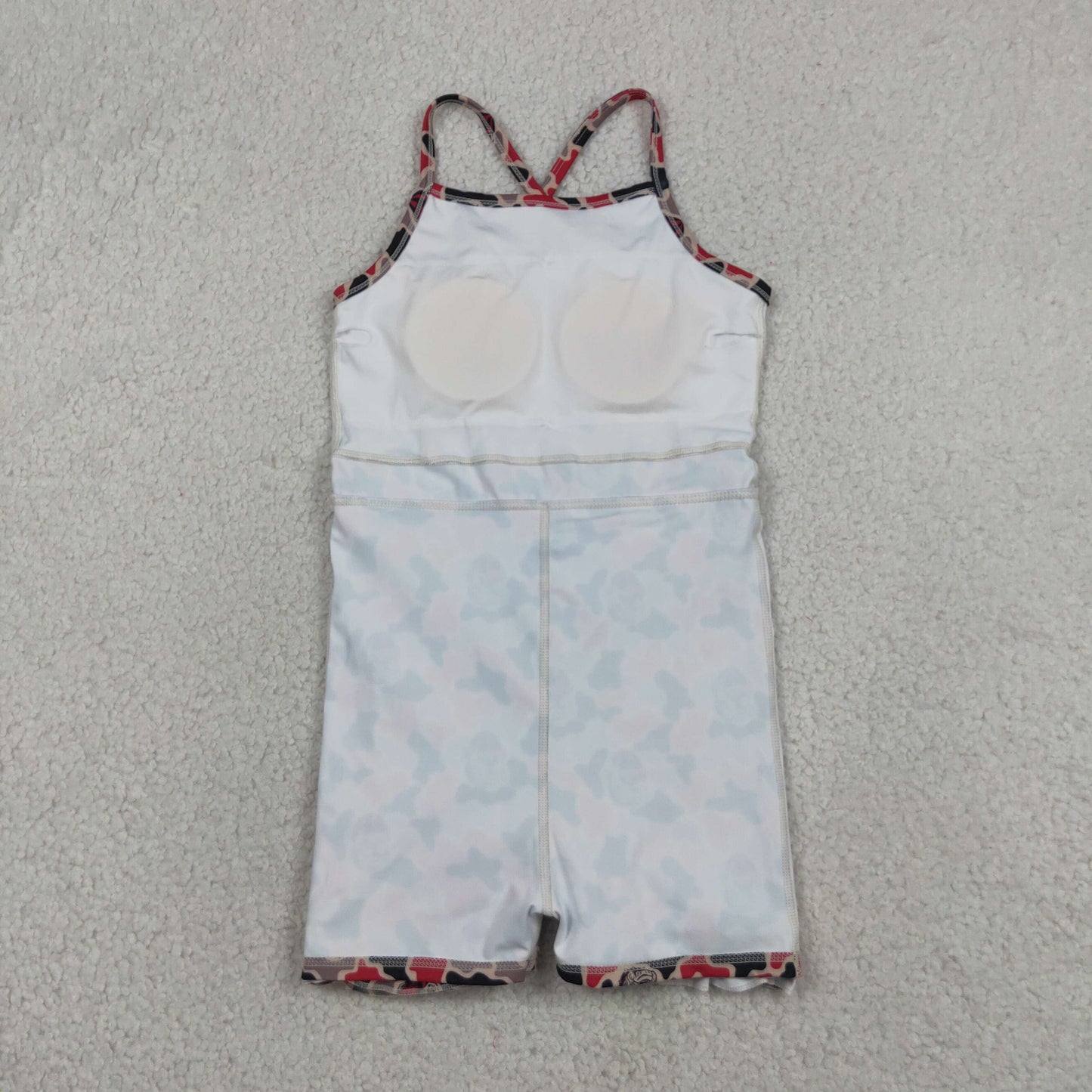 Baby Girls Strap Camo Bulldogs Team Yoga Active Shorts Ruffle Knee Length Dresses