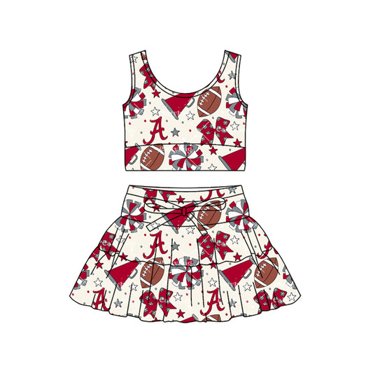 Baby Girls Footballs A Vest Skirt Short Team Yoga Active Clothes Sets Preorder
