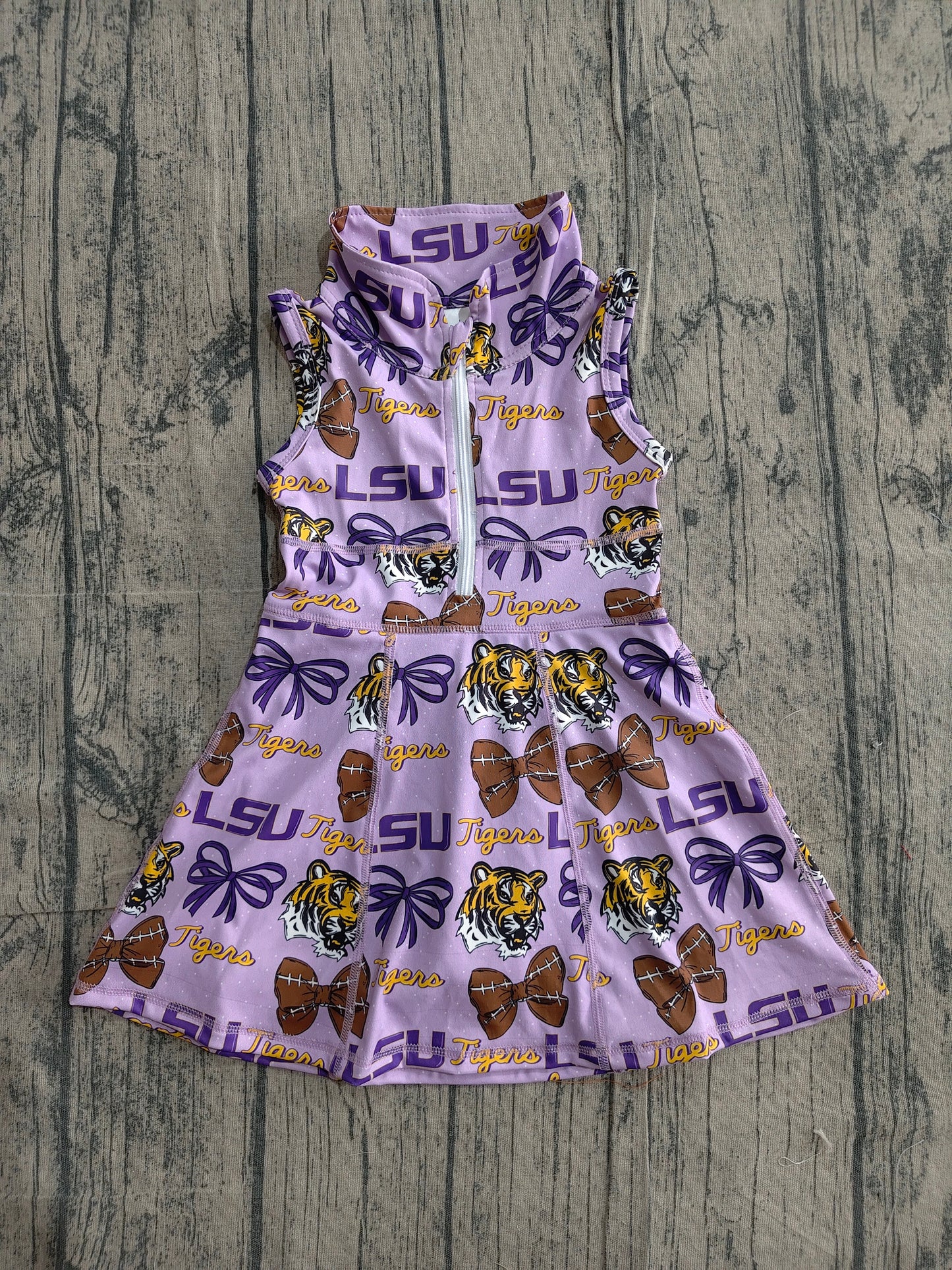 Baby Girls LSU Tiger Footballs Team Yoga Active Shorts Knee Length Dresses Preorder