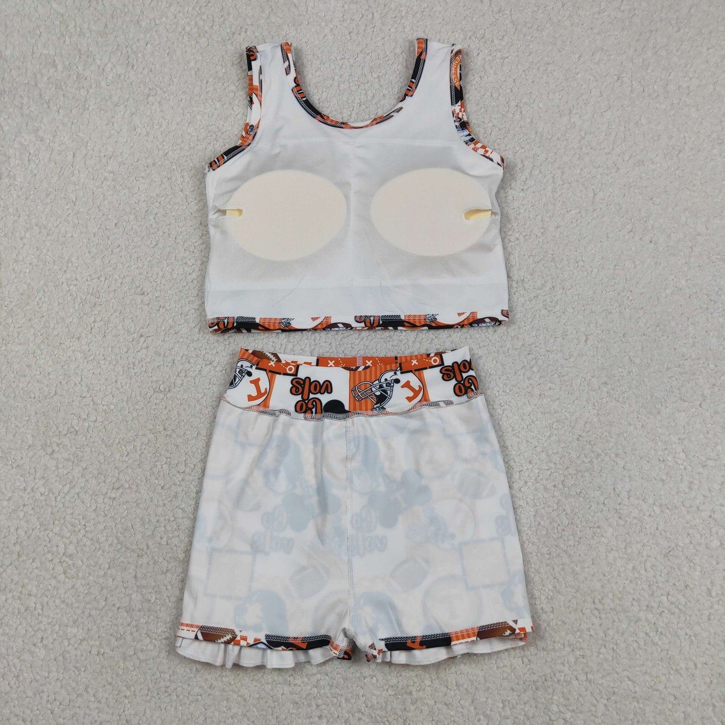 Baby Girls Footballs Go Vols Vest Ruffle Skirt Short Team Yoga Active Clothes Sets