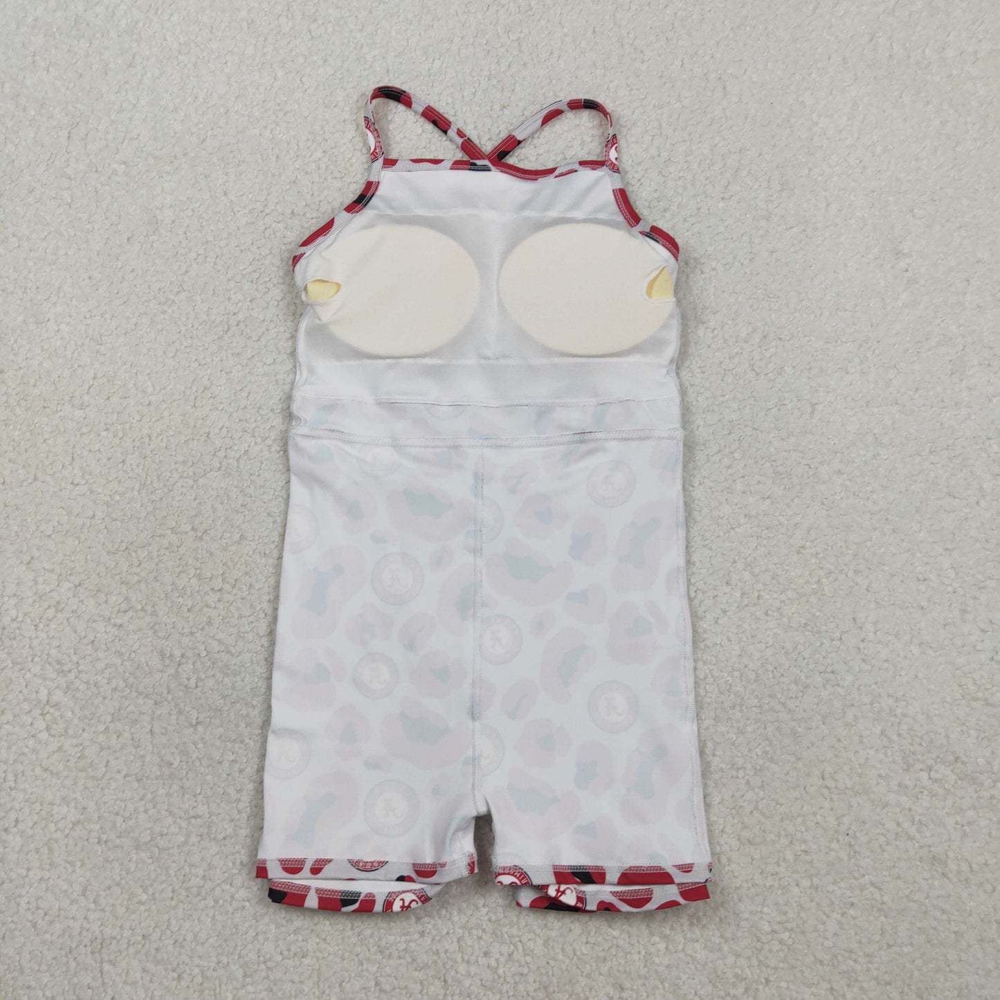 Baby Girls Strap Red Leopard A Team Yoga Active Shorts Knee Length Dresses