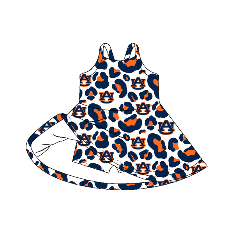 Baby Girls Strap Navy Leopard AU Team Yoga Active Shorts Knee Length Dresses Preorder