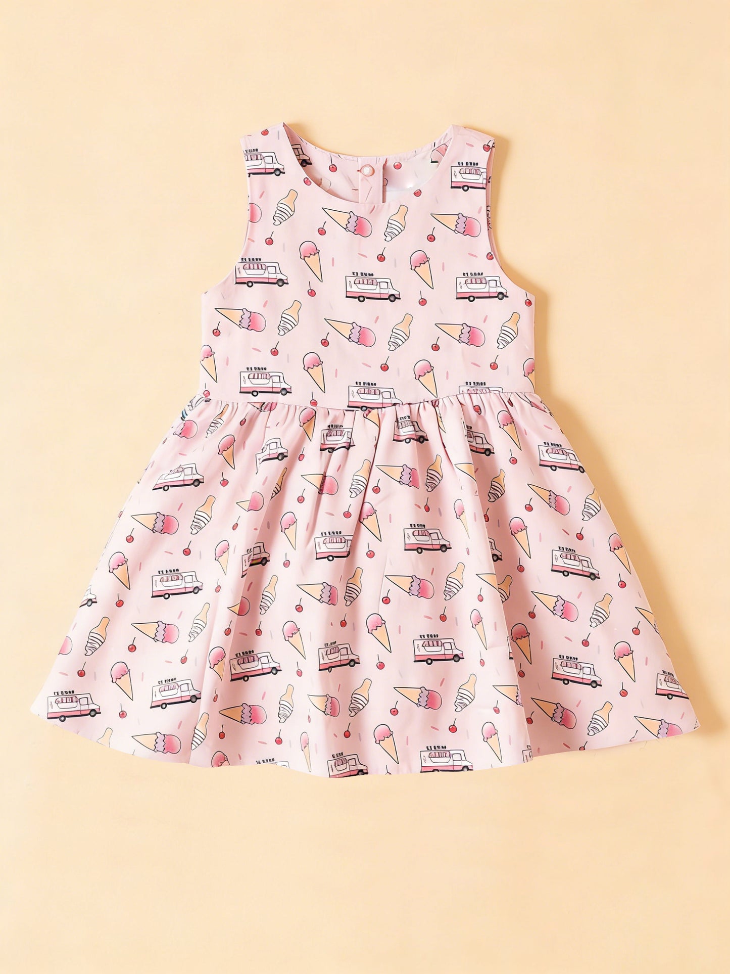 Baby Girls Ice Creams Trucks Knee Length Dresses Preorder
