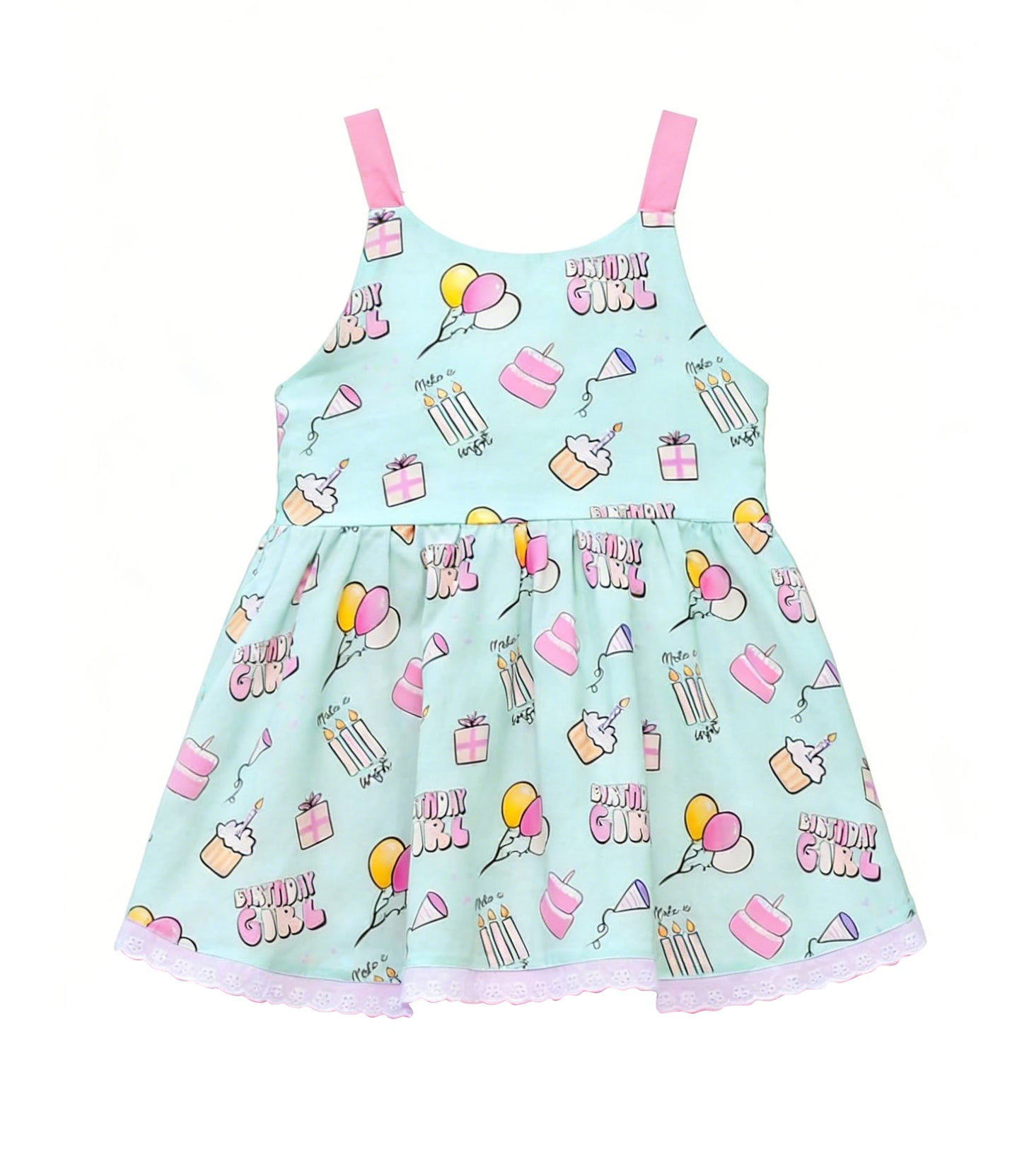 Baby Girls Strap Birthday Girl Cakes Ruffle Knee Length Dresses Preorder