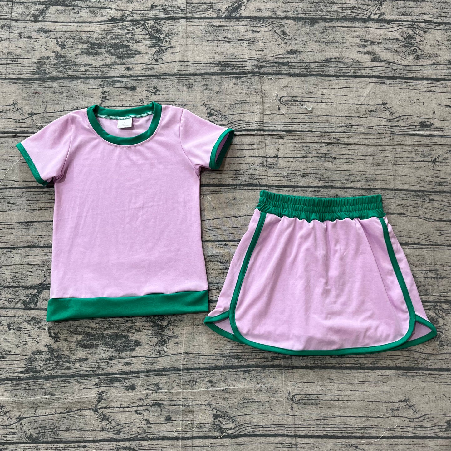 Baby Girls Pink Short Sleeve Top Skirt Shorts Cotton Clothes Sets